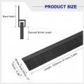 Uxcell Door Brush Bottom Sweep H-shape Aluminum Alloy Base With 2-inch Pp For Home Industrial 47-inch L Black