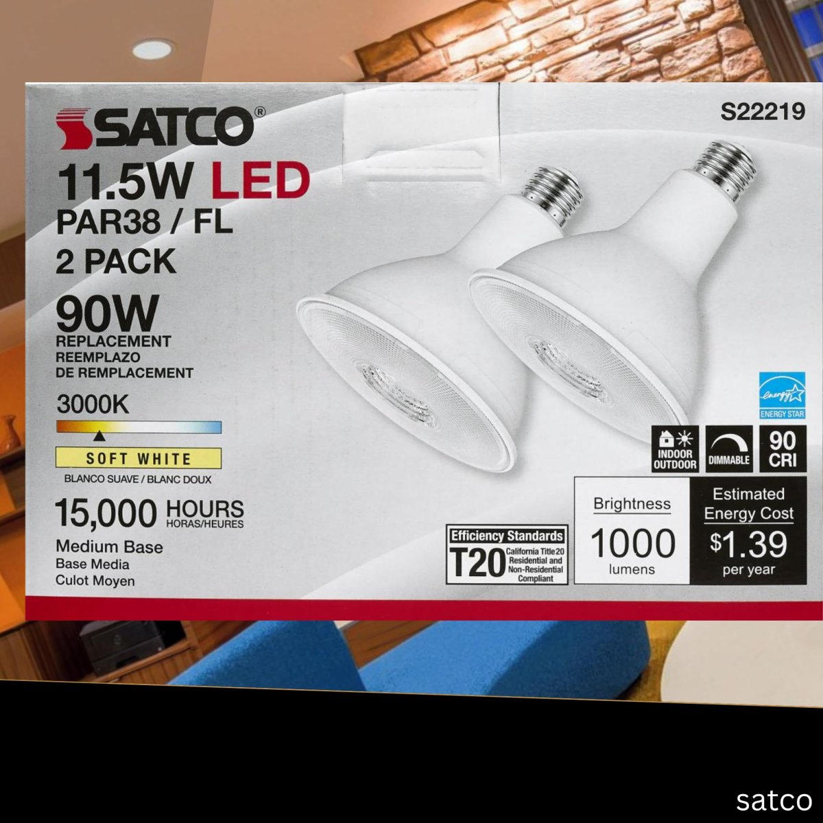 Satco Led R38 Lamp 11 5w 90w Equivalent 3000k Soft White 90 Cri 40a Beam Angle Dimmable Medium Base 120v Clear Finish A Bulbs A