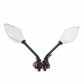 Uxcell Universal Motorcycle Dirt Bike Integrated Led Turn Signal Side Mirrors 10mm 2pcs