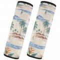 Mchiver Island Palm Trees Car Seat Belt Cover For Adults Boys Girls Soft Straps Shoulder Pads 2 Pieces Auto Seatbelt Cushion 6