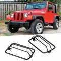 Qiilu Turn Signal Light Grilles 1 Pair Side Protect Guards Black Grille Cover Fit For Jeep Wrangler Tj 1997-2006