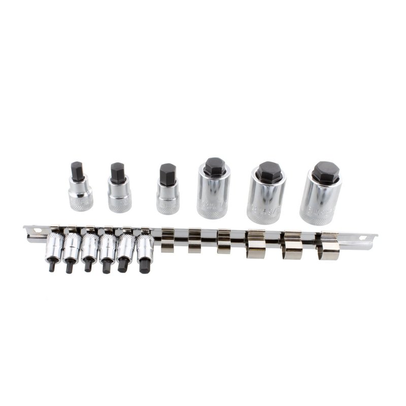 Abn Allen Socket Set 12-piece Sae 4in 3 8in 1 2in Drive Hex And Organizer Rack