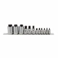 Abn Allen Socket Set 12-piece Sae 4in 3 8in 1 2in Drive Hex And Organizer Rack