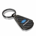 Ipick Image Compatible With Ford Ranger Real Black Carbon Fiber Gunmetal Metal Teardrop Key Chain