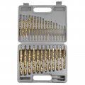 Uxcell 29pcs Titanium Twist Drill Bit Set 16 1 2 Drilling Dia High Speed Steel Drills For Hardened Metal Stainless Cast Iron