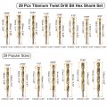 Uxcell 29pcs Titanium Twist Drill Bit Set 16 1 2 Drilling Dia High Speed Steel Drills For Hardened Metal Stainless Cast Iron
