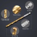 Uxcell 29pcs Titanium Twist Drill Bit Set 16 1 2 Drilling Dia High Speed Steel Drills For Hardened Metal Stainless Cast Iron