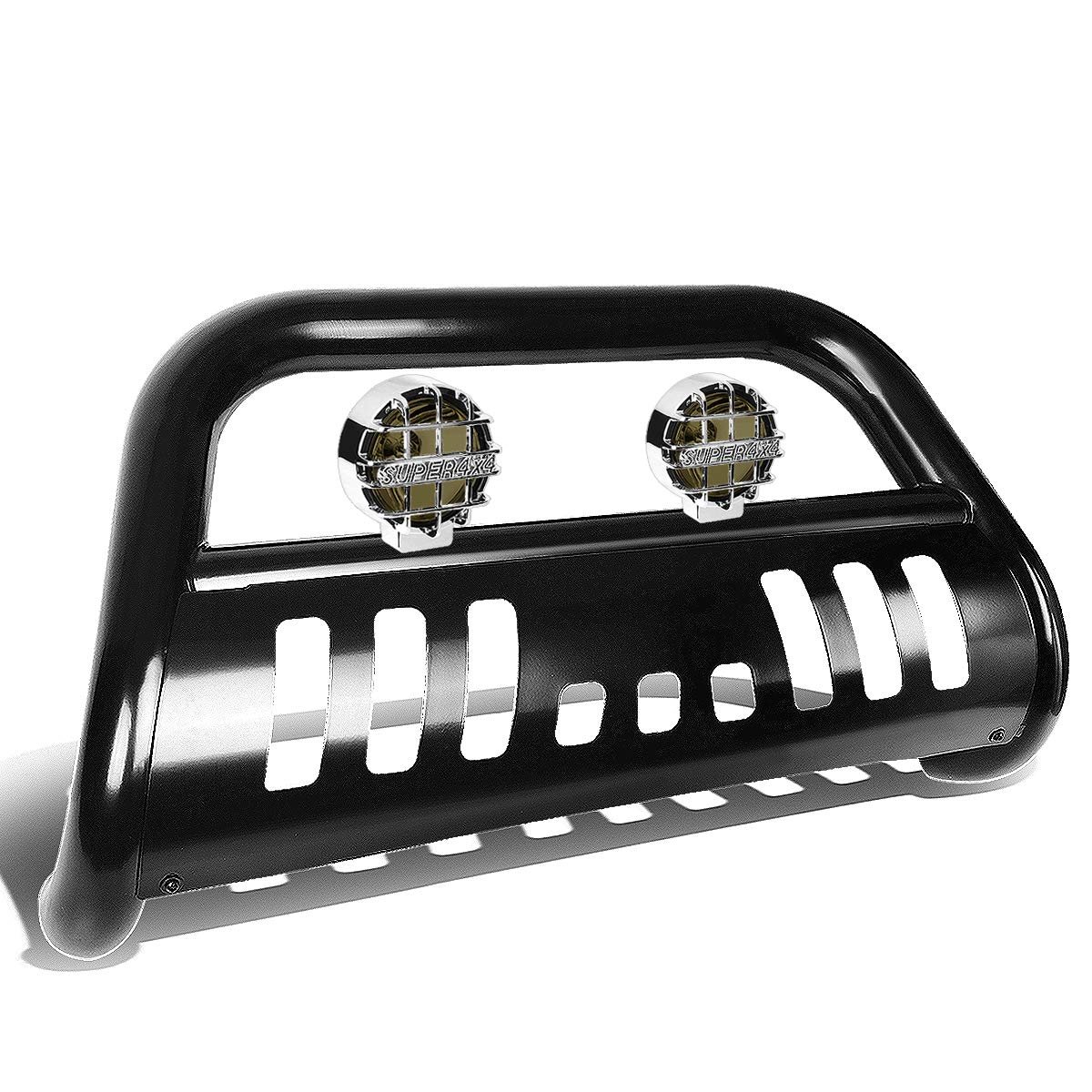 Auto Dynasty For Ford Super Duty 3rd Gen 3 Inches Black Bull Bar 6 Chrome Housing Smoked Lens Fog Lights