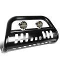 Auto Dynasty For Ford Super Duty 3rd Gen 3 Inches Black Bull Bar 6 Chrome Housing Smoked Lens Fog Lights