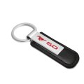 Ford Mustang 5 0 In Red Black Pu Leather Strap Silver Metal Bar Key Chain Official Licensed 