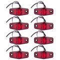 8 Pack 2 5 In Led Side Marker Clearance Lights Red Lens And Light Waterproof Surface Mount Trailer For Truck Rv Bus Caravan 