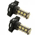 Ez Motoring 2pcs 18-smd Py24w 12v Led Turn Signal Blinker Bulbs 5200 5200s Ph24wy Xenon White 