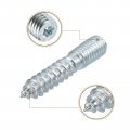 Uxcell M10x50mm Hanger Bolts 16pcs 30mm Wood Dowel Screw Self-tapping With M10x20mm Threaded Insert Nuts Interface Hex Socket