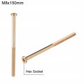 Uxcell M8x150mm Furniture Screw Hex Socket Machine Screws Zinc Plated Fasteners Bolts Half Thread Carbon Steel 5pcs
