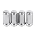4pcs Car Silver Tone M12x1 25 Wheel Lug Nuts Bulge Acorn Cone Seat Closed End 1 9inch Long 3 4 Hex