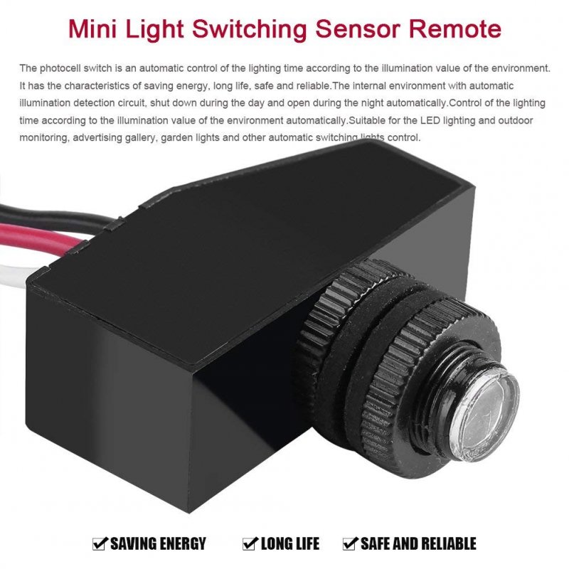 Dusk To Dawn Photocell Light Control Sensor Outdoor Automatic Crepuscular For Led Lighting 12v 24v 36v 48v Ip66 Waterproof Pack