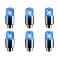 6 Pcs Led Tire Valve Stem Caps Neon Light Waterproof Wheel Spoke Lights Lamp For Motorcycle Bicycle Car Accessories Blue 