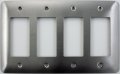 Mulberry Princess Style Satin Stainless Steel 4 Gang Gfi Rocker Opening Switch Plate 