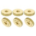 Knurled Thumb Nuts 6pcs M5 X D16mm H4mm Brass Flat Head Through Hole With Collar Round Knobs Fasteners For 3d Printer Parts 