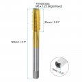 Uxcell Metric Thread Tap M8 X 1 25 H2 120mm Extra Long Titanium Coated M35 High Speed Steel Straight Flute Screw Milling