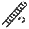 200 Pcs External Retaining Rings 10mm 65mn Carbon Steel E-clip Circlip Snap Round Wire For Valves Electrical Appliances 