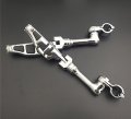Hongk- Chrome Long Angled Adjustable Peg Mounting Kit Flat End Footrest Foot Pegs Compatible With V-star Roadstar Suzuki