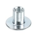 M6 T-nuts 12pcs Carbon Steel Tee Nut Round Base Weld Nuts 12mm Height Through Hole Flange Insert Female Thread Plate Silver 