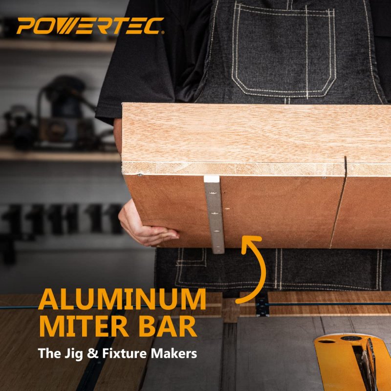 Powertec 71519-p4 Miter Bar For Any Standard 3 4 X 8 Slot Crosscut Sled Table Saw Router Band 4 Pk