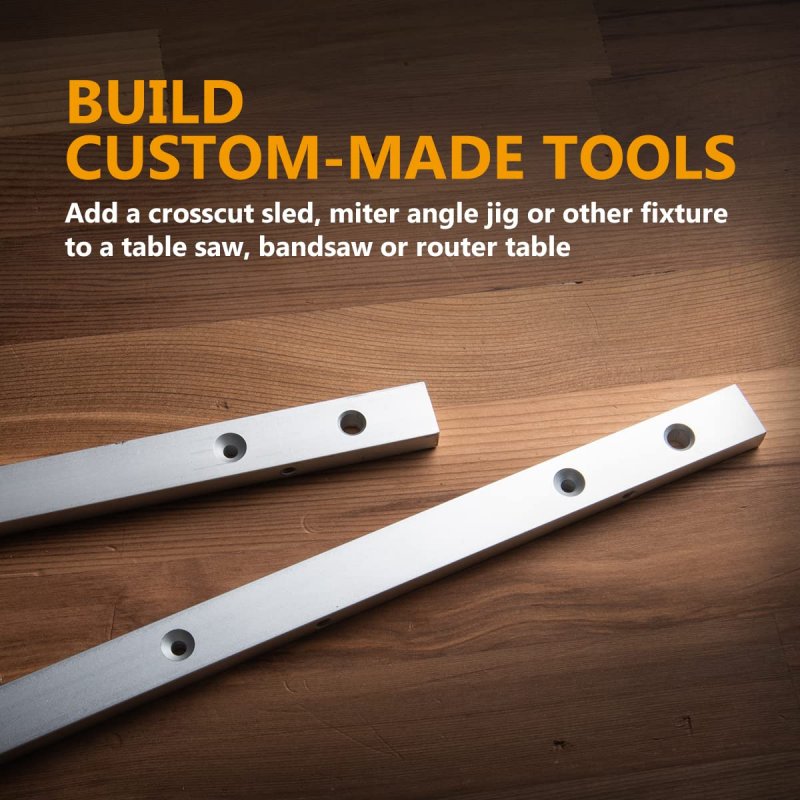Powertec 71519-p4 Miter Bar For Any Standard 3 4 X 8 Slot Crosscut Sled Table Saw Router Band 4 Pk