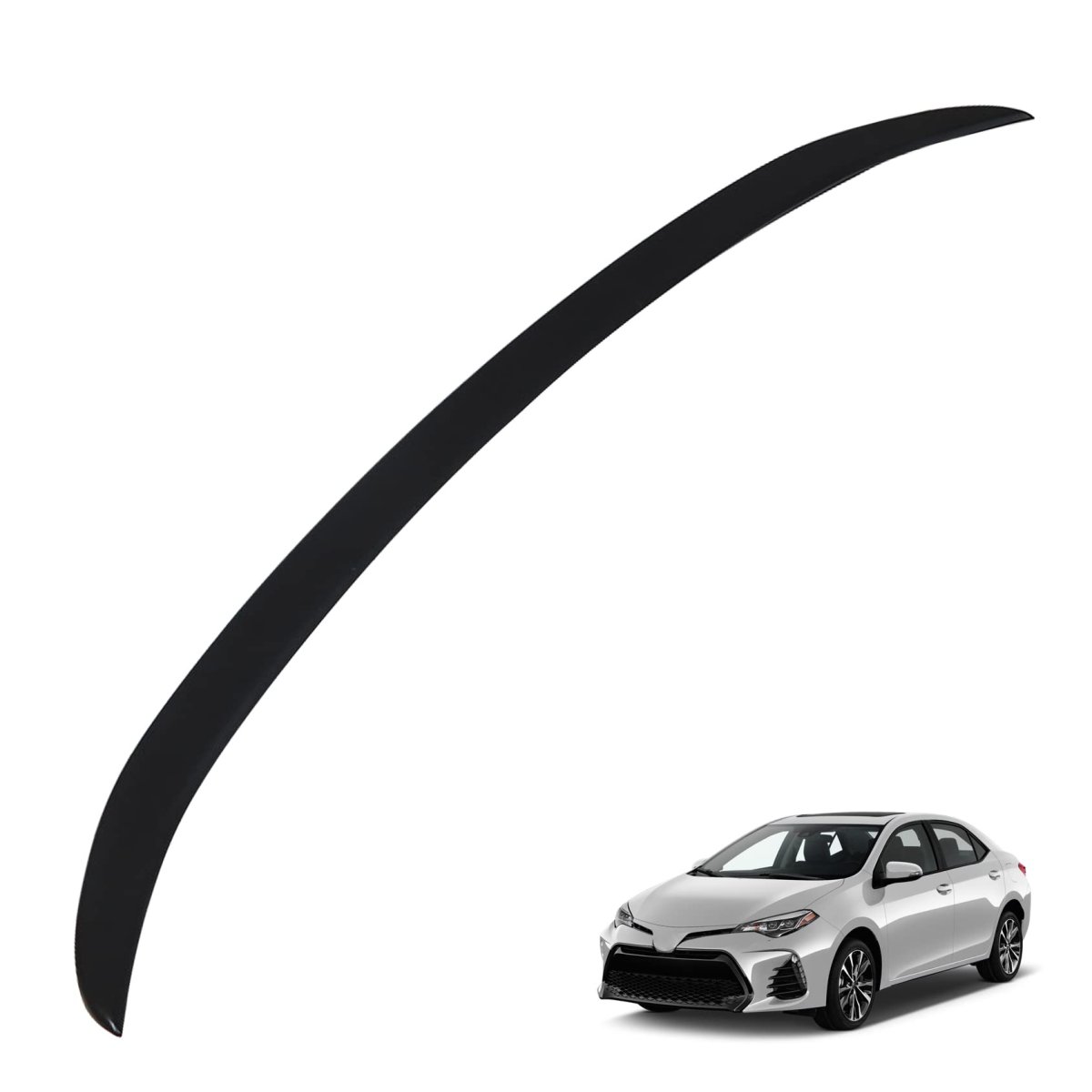 Rear Trunk Spoiler Wing Matte Black Abs Replacement For 2014-2019 Corolla