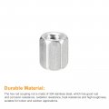 Uxcell M5 X 0 8-pitch 10mm Length Coupling Nuts 8pcs 304 Stainless Steel Metric Hex Rod