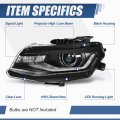 Auto Dynasty Projector Headlights Assembly For 2016-2022 Chevrolet Camaro Driver Side Halogen Headlamp Replacement With Turn