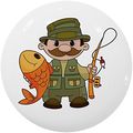 Set Of 2 Angler Fisherman Fishing Ceramic Cabinet Drawer Knobs 