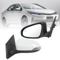Left Driver Side View Door Mirror For 2014-2019 Toyota Corolla With Power Glass Manual Folding Heated Turn Signal Light White 