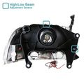Spec-d Tuning 2lh-dak97-rs Dodge Dakota Durango Crystal Chrome Headlights W Led Drl Lamp