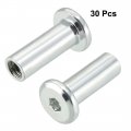 Uxcell M6x22mm Hex Socket Head Insert Nut Screw Post Sleeve For Furniture 30pcs