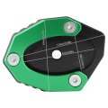 Motorcycle Kickstand Pad Aluminium Alloy Extended Side Stand Plate Set Ksp106 Fit For Z650 Z900 Green