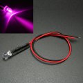 Uxcell 20pcs 5mm Pre Wired Led Pink Dc3-6v Clear Lens Light Emitting Diodes