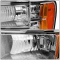 Auto Dynasty Gm2502283 Oe Style Driver Left Side Chrome Housing Headlight Lamp Compatible With Gmc Sierra 07-14