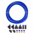 Air Line Tubing Kit 10mm Od 10m Polyurethane Pu Tube Blue With 12 Pcs Push To Connect Fittings 