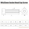 M4 Socket Head Cap Screws 50 Pieces 0 7x35mm 304 Stainless Steel Machine Bolts Full Thread Allen Drive Bright Finish