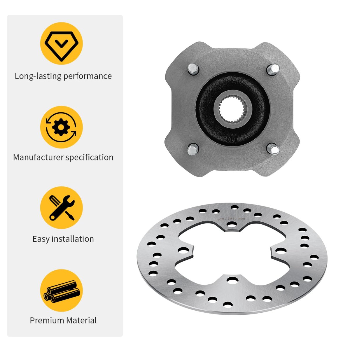 Front Left Right Wheel Hub Brake Disc Rotor For Honda Rancher 420 Trx420 Foreman Rubicon 520 500 Trx520 Trx500 2014-2024