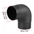 X Autohaux 60mm Car Air Diesel Heater Duct Warm Ducting Pipe Elbow Outlet Connector Black