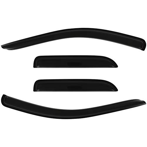 Window Visors For 2002 To 2009 Dodge Ram 1500 2500 3500 Crew Cab Side Wind Deflectors Rain Guards 4 Piece Set Smoked Tint