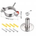 Uxcell Wall Mount Ceiling Pipe Support 304 Stainless Steel Adjustable Bracket Clamp For 63-65mm
