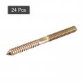 Uxcell M10x120mm Hanger Bolts 24pcs Double Head Thread Dowel Screws For Wood Furniture Connecting