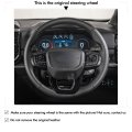 Mewant Steering Wheel Cover For Ford Ranger 2022-2023 Everest Hand-sewing Suede Genuine Leather Wrap