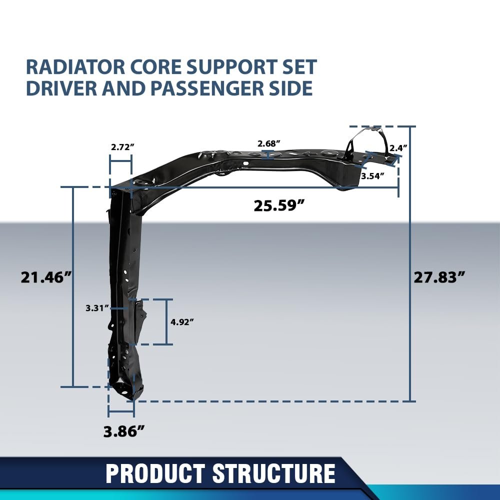 Radiator Core Support Set Driver And Passenger Side For Toyota Rav4 2019 2023 Part Number 5320242900 5320342900 To1225495