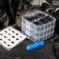 Abn Car Bumper Clips 620pc Push Pin Set 16 Assorted Sizes Black Plastic Rivets Fastener Trim Retainer