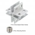Uxcell Cross-shaped Glass Clamp For 5-8mm Thickness Adjustable Shelf Support Bracket Aluminum Alloy Clip Holder
